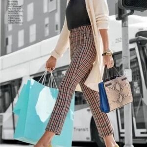 CABI 4131 Jazzy Kick Flare Plaid Cropped Ankle Pants Size 0 (NWOT)